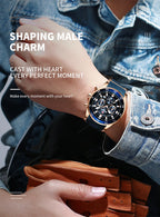 REWARD New Sport Watches for Men Fashion Stainless Steel Quartz Watches Waterproof Chronograph Wrist Watches Male