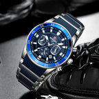 REWARD New Sport Watches for Men Fashion Stainless Steel Quartz Watches Waterproof Chronograph Wrist Watches Male