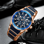 REWARD New Sport Watches for Men Fashion Stainless Steel Quartz Watches Waterproof Chronograph Wrist Watches Male