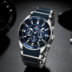 REWARD New Sport Watches for Men Fashion Stainless Steel Quartz Watches Waterproof Chronograph Wrist Watches Male
