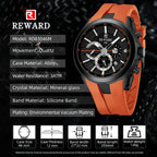REWARD VIP New Fashion Watch for Men Leather Strap Waterproof Luminous Chronograph Sport Wristwatch