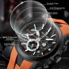 REWARD VIP New Fashion Watch for Men Leather Strap Waterproof Luminous Chronograph Sport Wristwatch