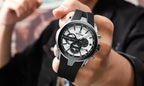 REWARD VIP New Fashion Watch for Men Leather Strap Waterproof Luminous Chronograph Sport Wristwatch