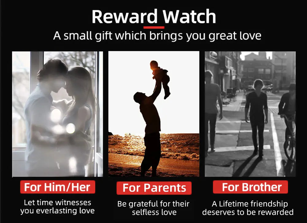 REWARD VIP New Fashion Watch for Men Leather Strap Waterproof Luminous Chronograph Sport Wristwatch