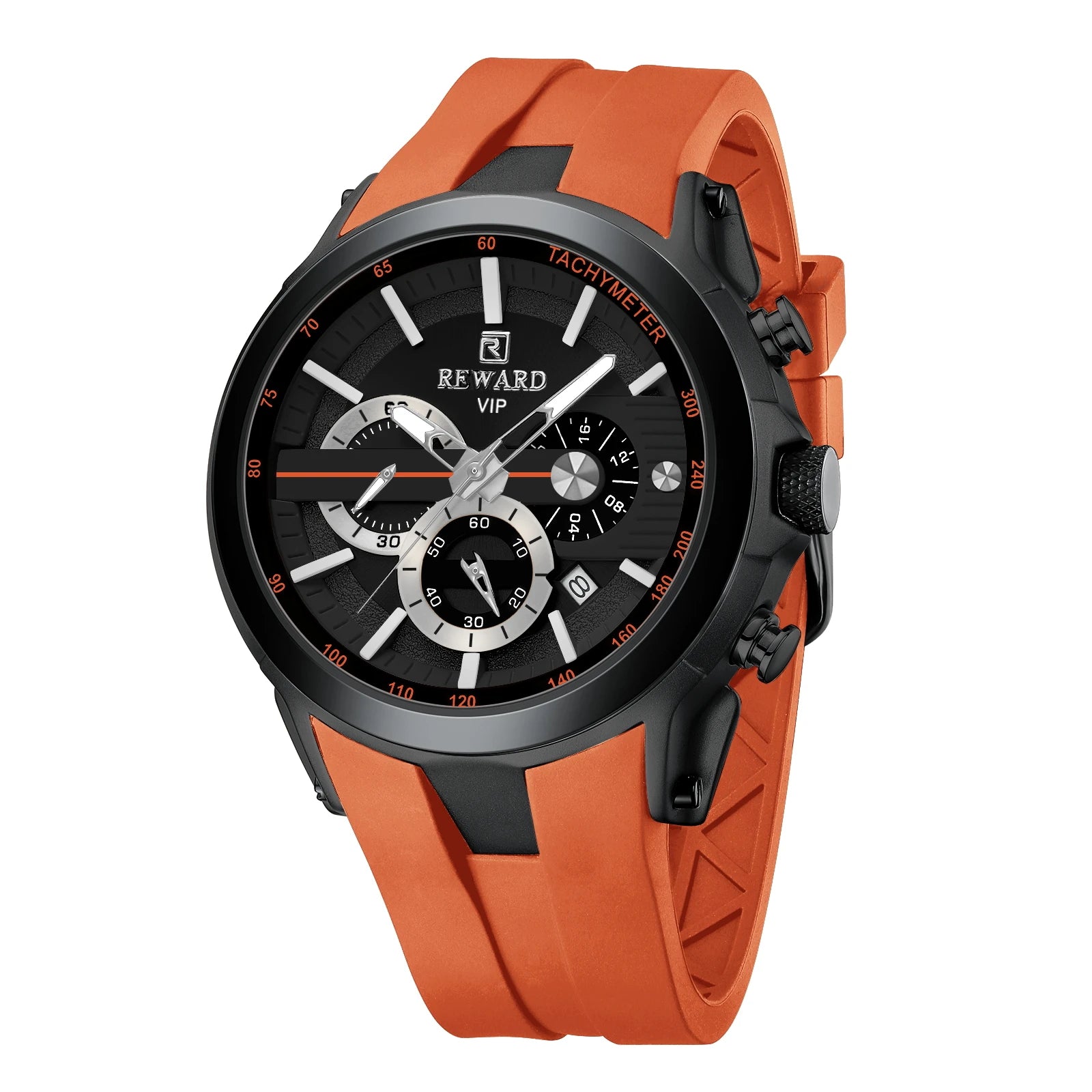 REWARD VIP New Fashion Watch for Men Leather Strap Waterproof Luminous Chronograph Sport Wristwatch