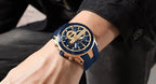 REWARD VIP New Fashion Watch for Men Leather Strap Waterproof Luminous Chronograph Sport Wristwatch